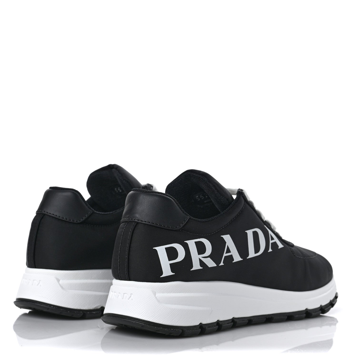 Prada Nylon Gabardine Logo Sneakers 39 Black White 4 of 10