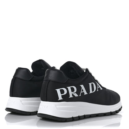 Prada Nylon Gabardine Logo Sneakers 39 Black White 4 of 10
