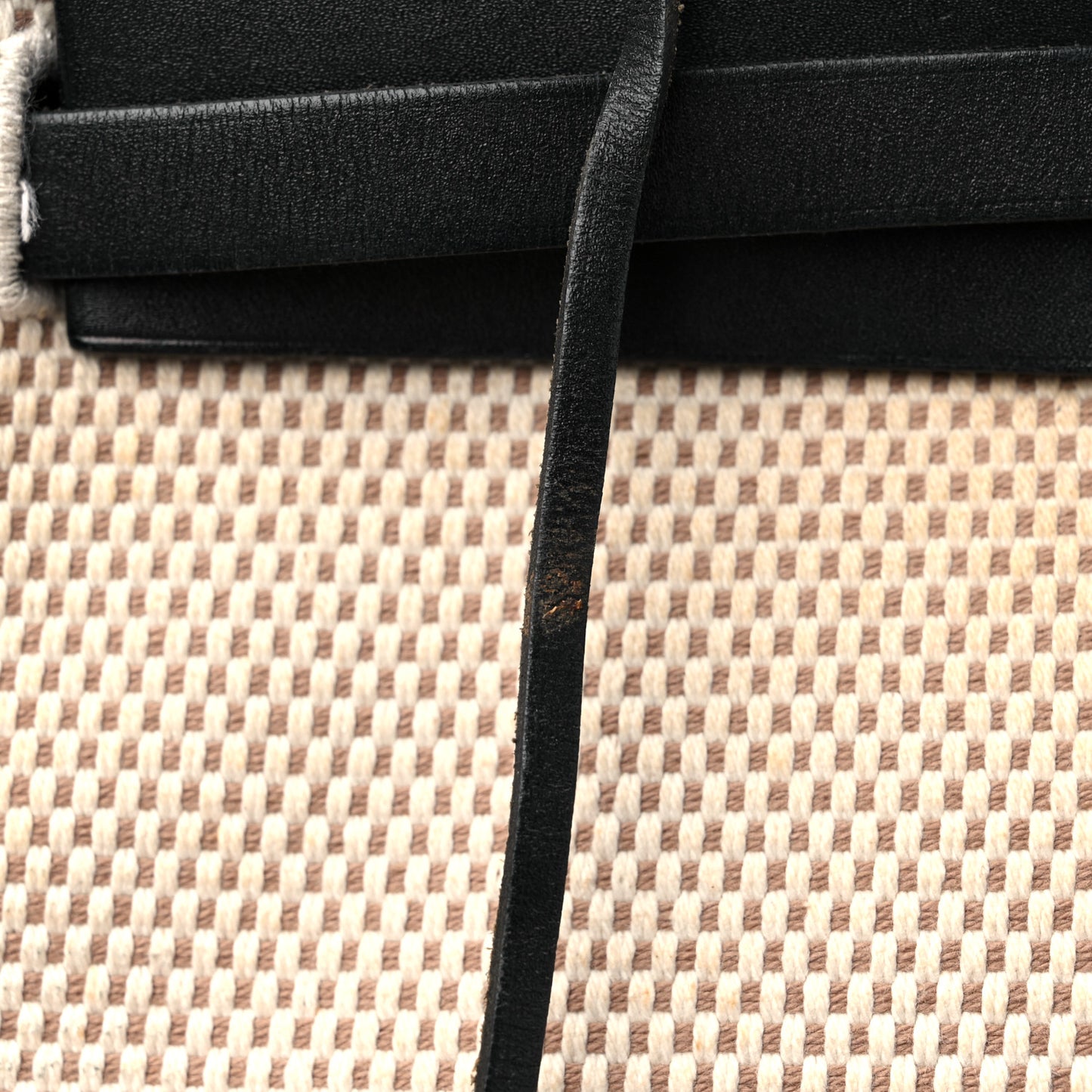 Toile Vache Calfskin Herbag 30 PM Ficelle Black