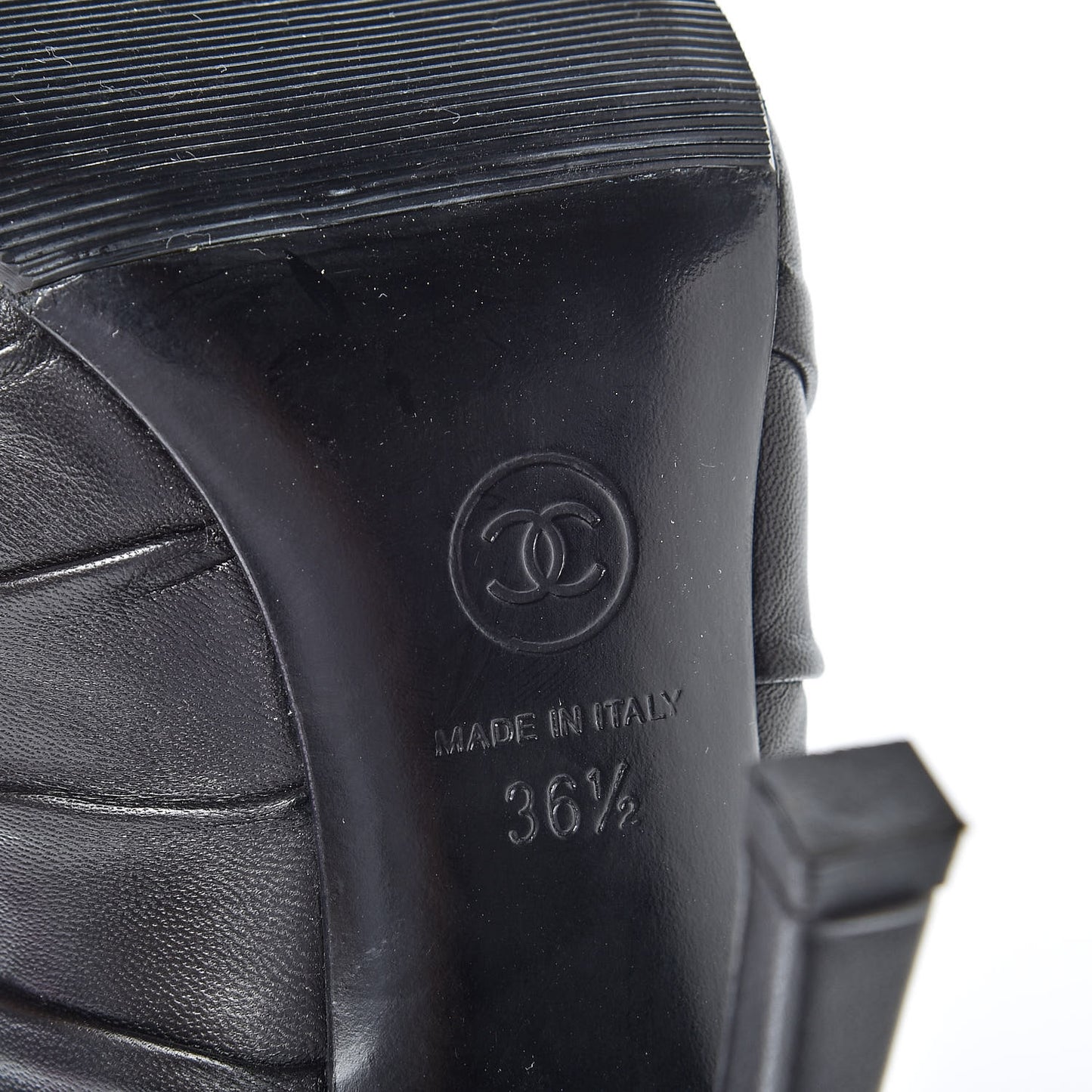 Calfskin Camellia Flowers Cap Toe Booties 36.5 Black