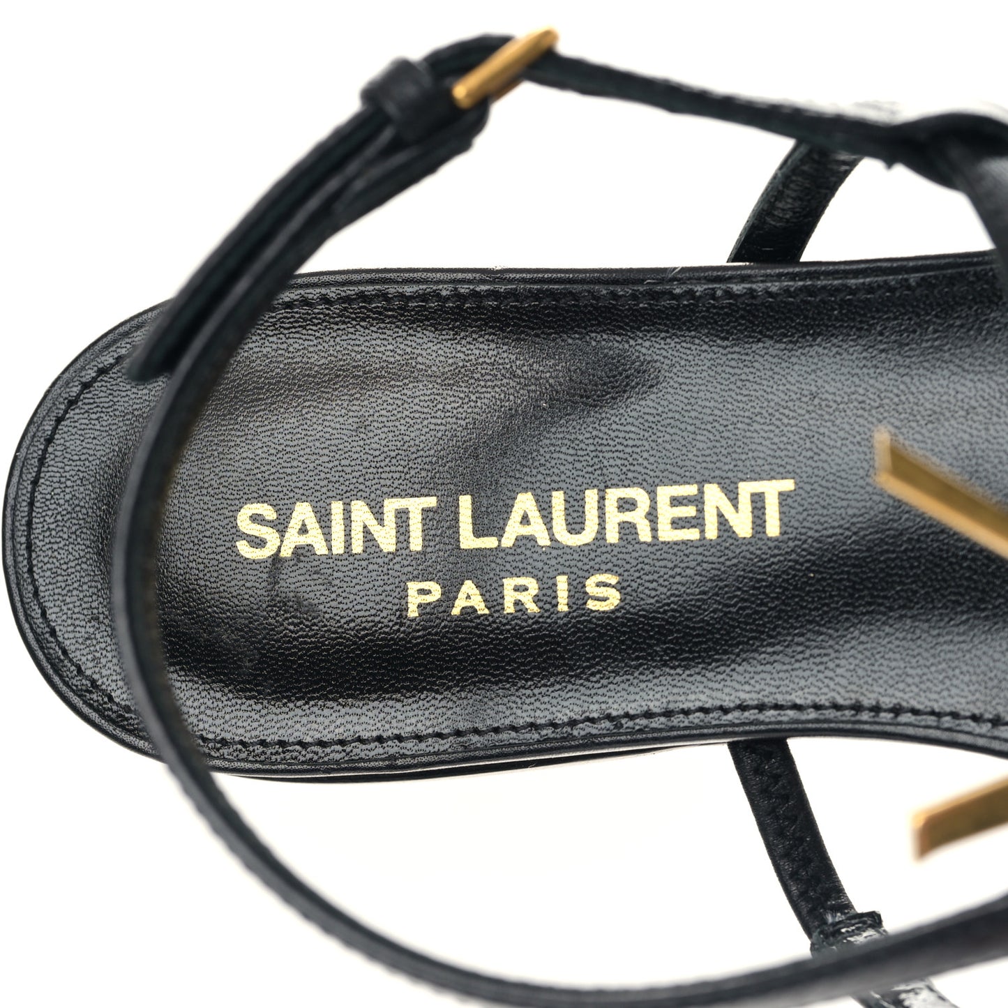 Calfskin Cassandra Monogram Sandals 35.5 Black