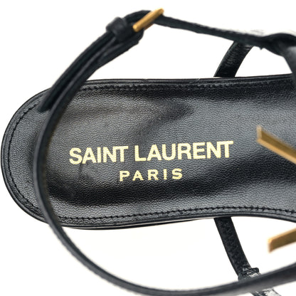 Saint Laurent Calfskin Cassandra Monogram Sandals 35.5 Black 7 of 8