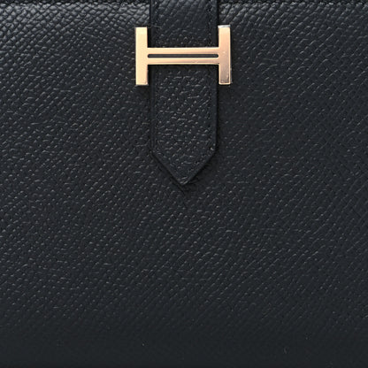 Hermes Epsom Bearn Compact Wallet Black 9 of 9