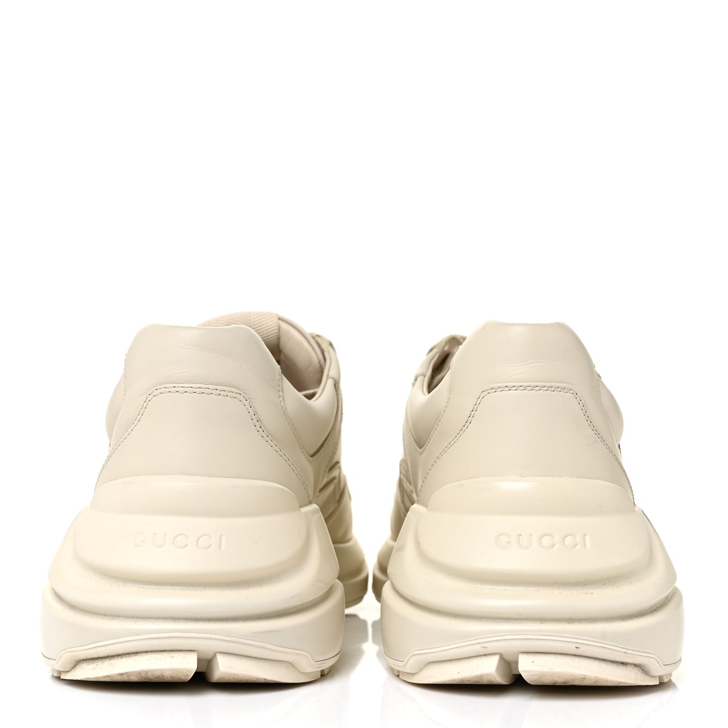 Calfskin Logo Mens Rhyton Sneakers 9 Ivory