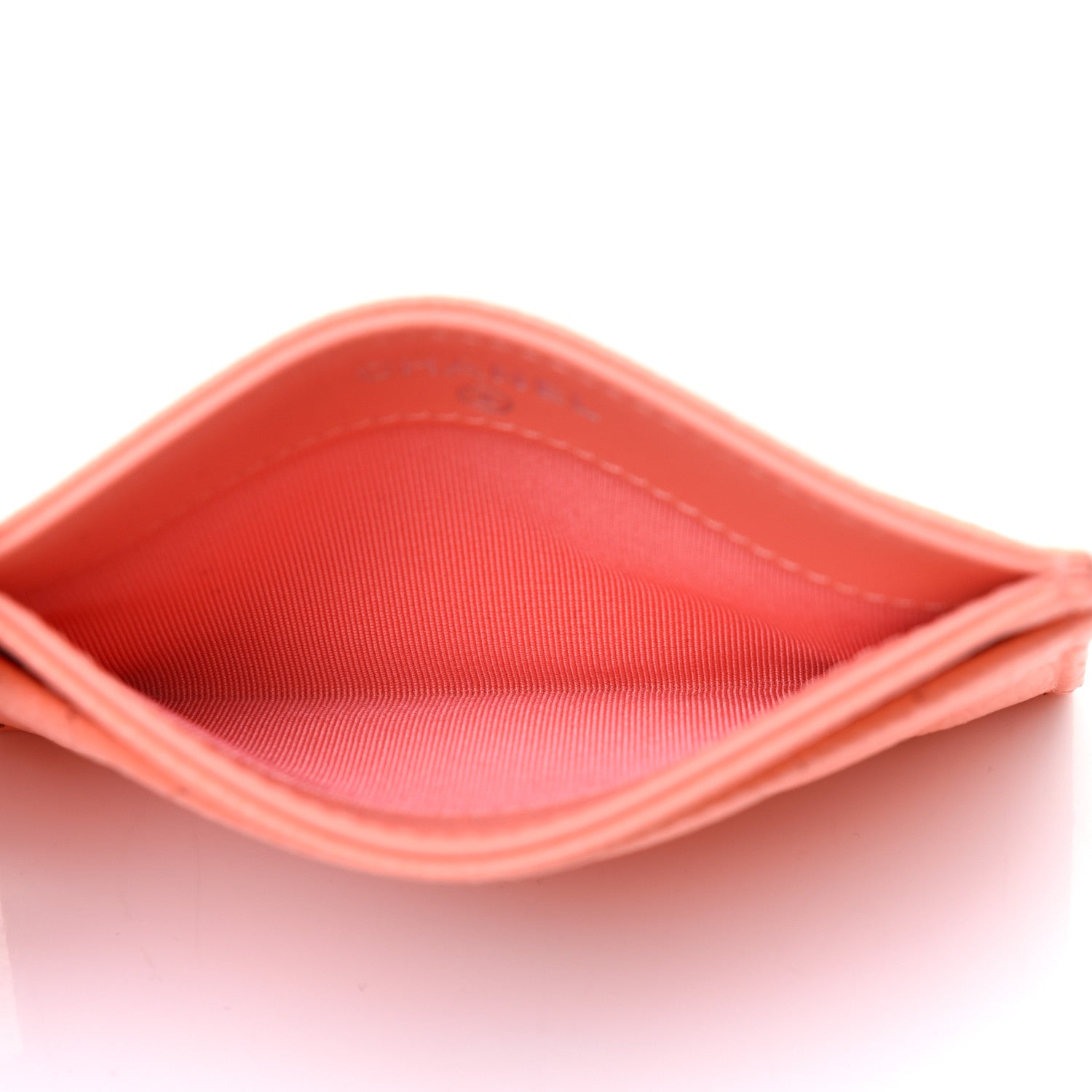 Chanel Caviar Quilted Card Holder Coral 5 of 12