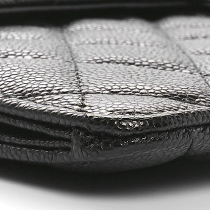 Chanel Caviar Quilted Large Flap Zip Clutch Black 9 of 11