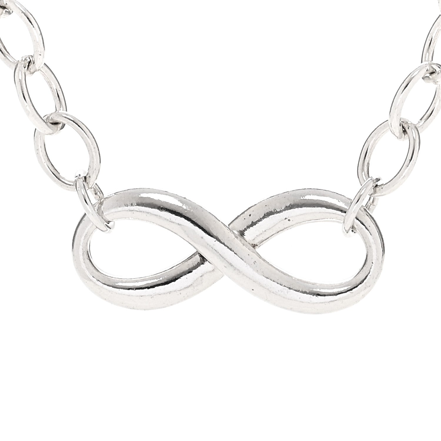 Tiffany Sterling Silver Narrow Infinity Link Necklace 4 of 8