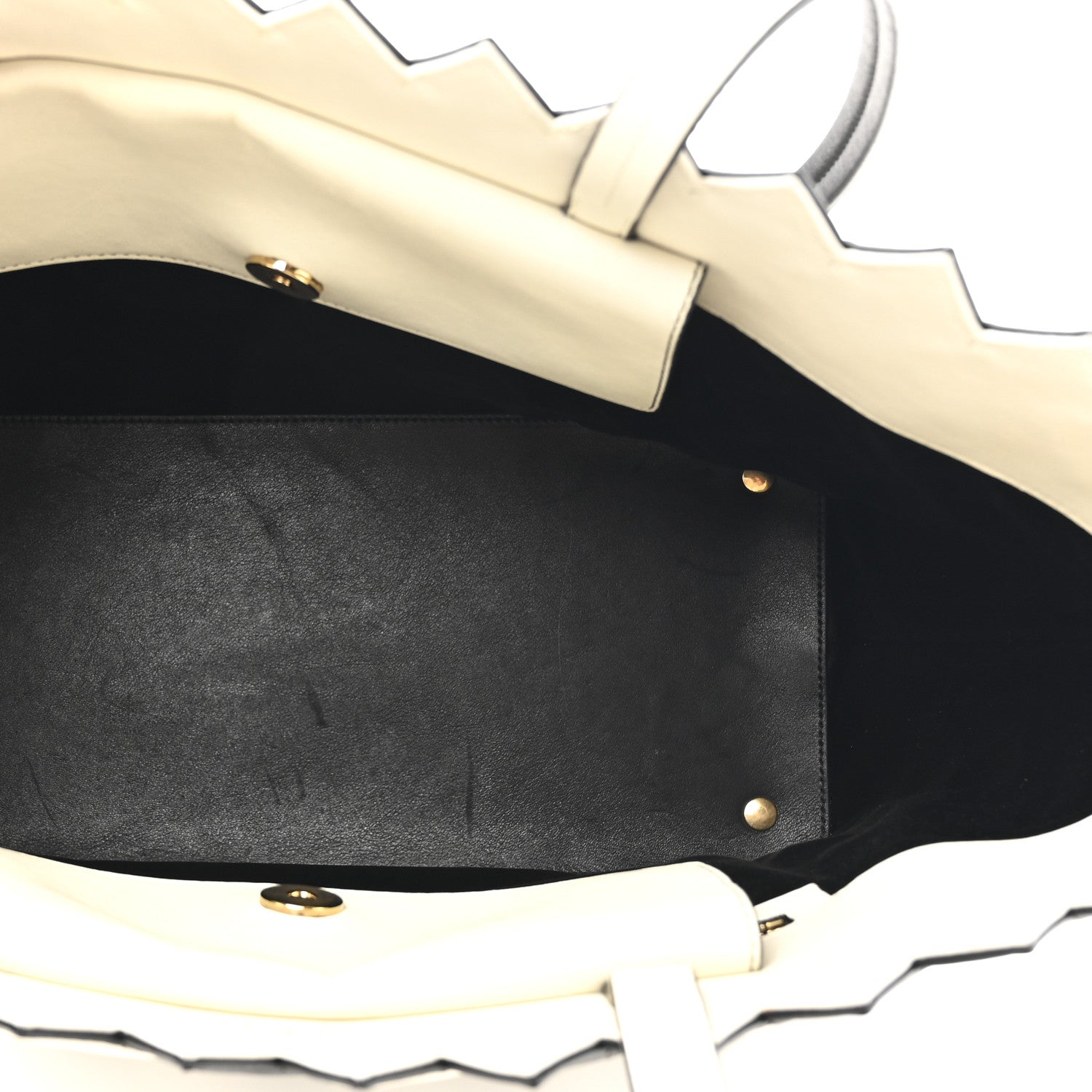 Salvatore Ferragamo Calfskin ZigZag Tote Black White 5 of 14