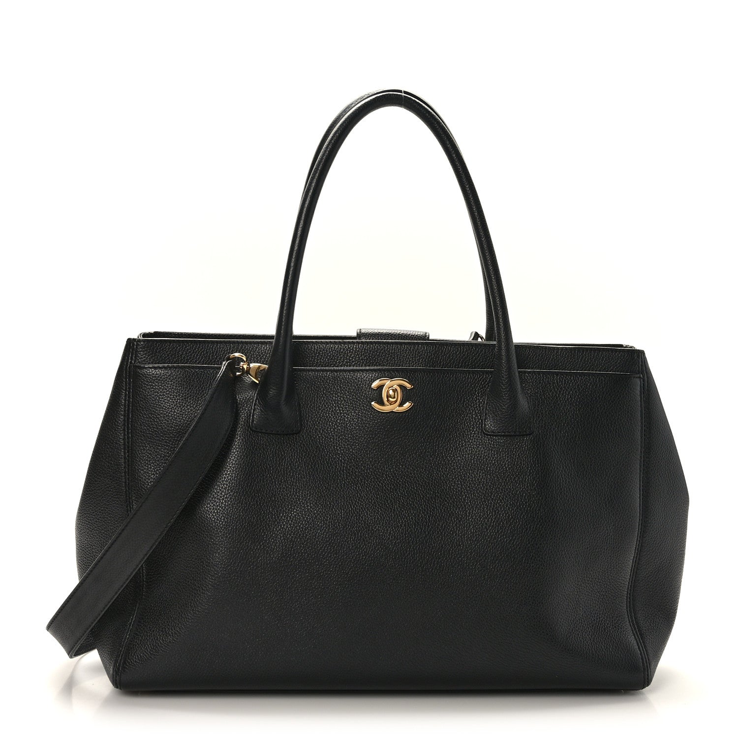 Chanel Calfskin Cerf Executive Shopper Tote Black 1 of 9