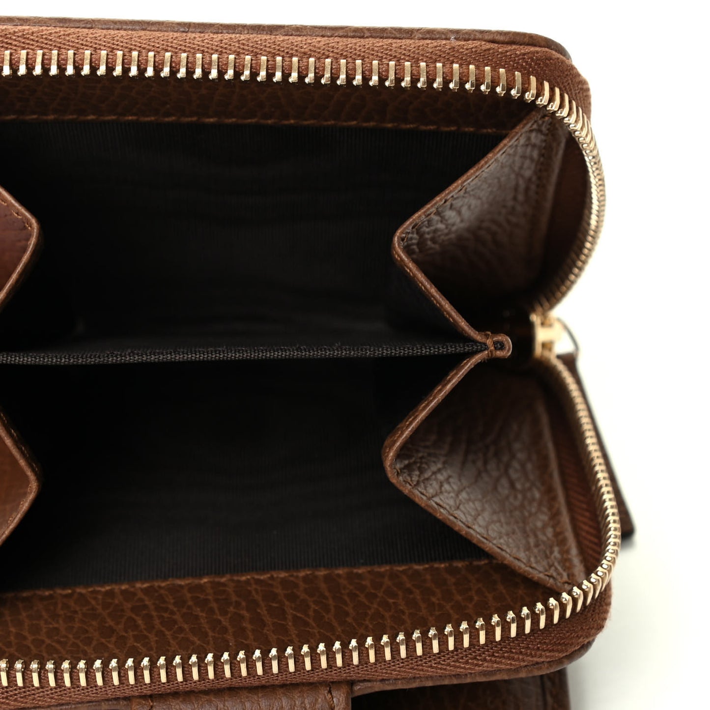 Monogram Dollar Calfskin Zip Around French Wallet Beige Ebony Tabacco