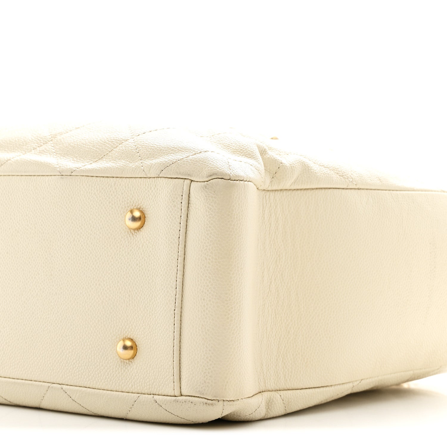 Chanel Caviar Quilted Small Trapezoid Chain Shopping Tote Ivory 10 of 10