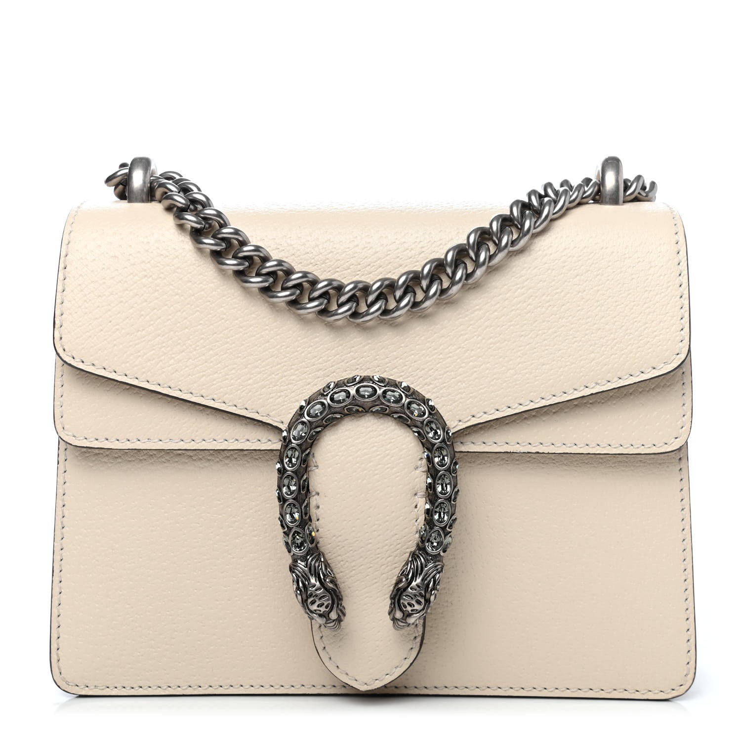 Gucci Textured Calfskin Crystal Mini Dionysus Shoulder Bag Mystic White 1 of 4