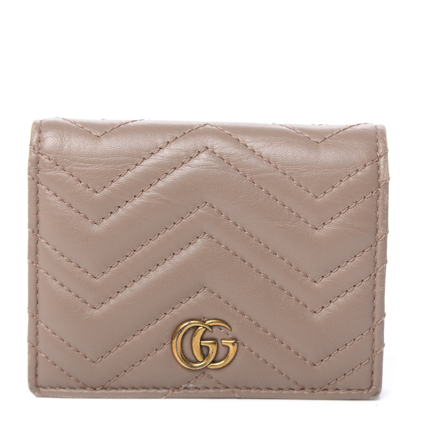 Calfskin Matelasse GG Marmont Card Case Porcelain Rose
