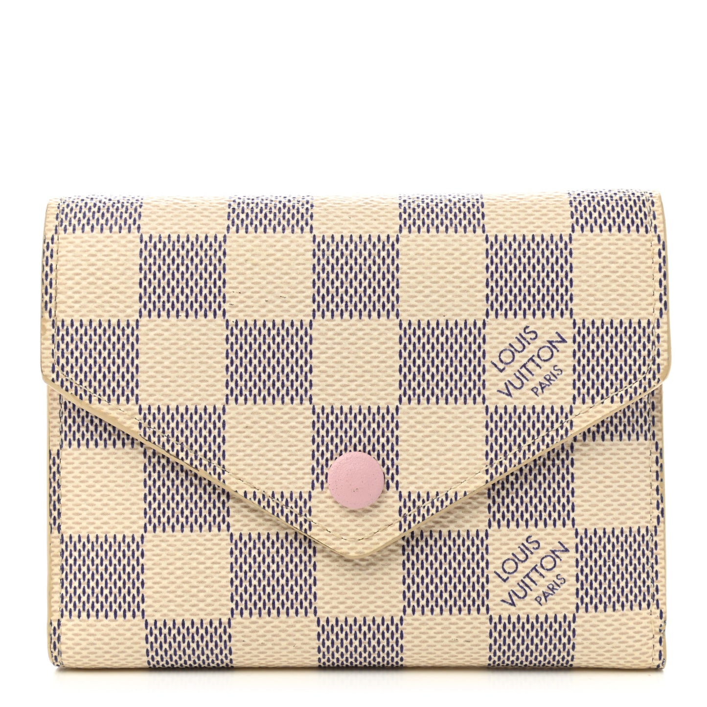 Damier Azur Victorine Wallet Rose Ballerine