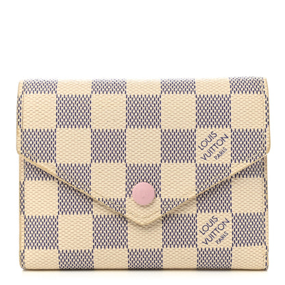 Louis Vuitton Damier Azur Victorine Wallet Rose Ballerine 1 of 8