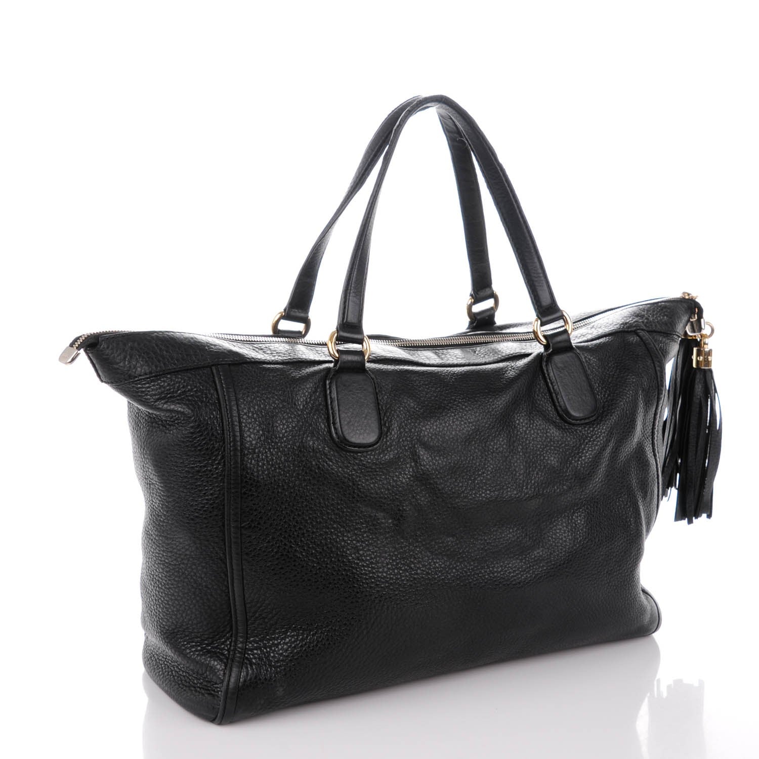 Gucci Pebbled Calfskin Large Soho Top Handle Bag Black 3 of 9