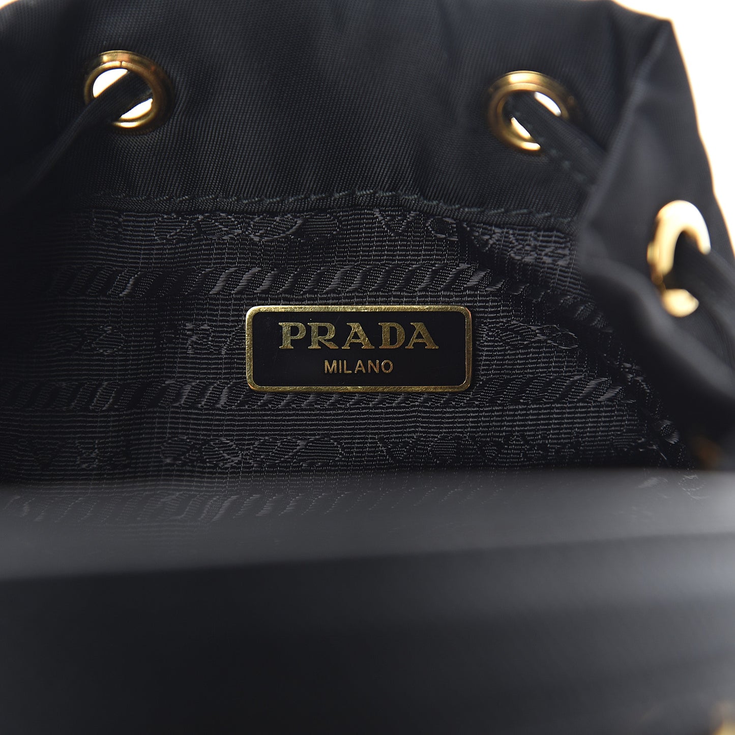 Saffiano Tessuto Nylon Mini Bucket Crossbody Bag Black