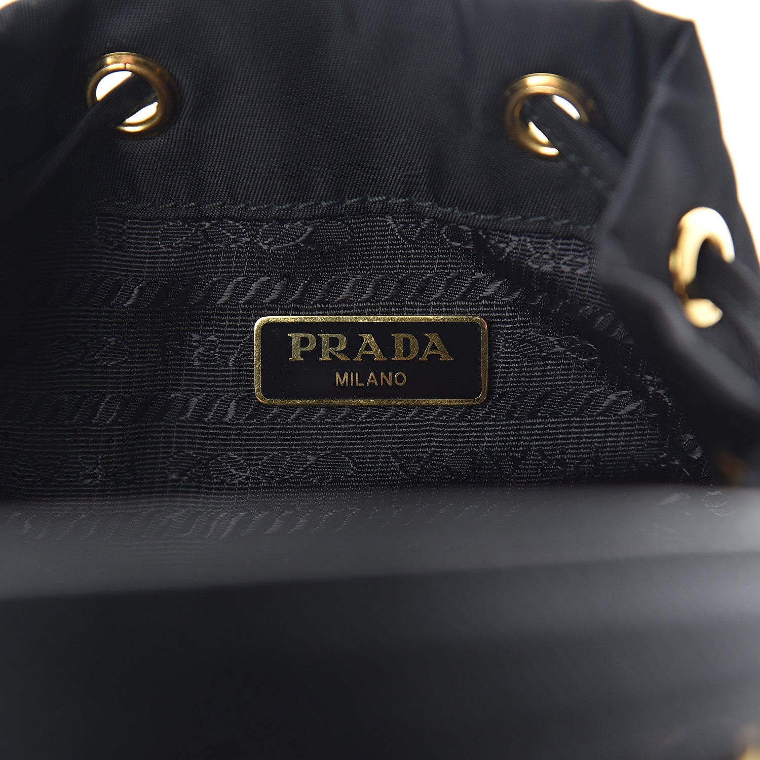Prada Saffiano Tessuto Nylon Mini Bucket Crossbody Bag Black 5 of 8