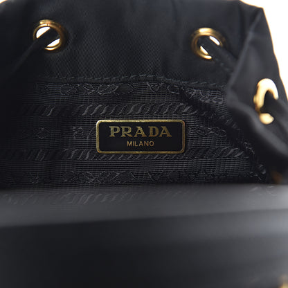 Prada Saffiano Tessuto Nylon Mini Bucket Crossbody Bag Black 5 of 8