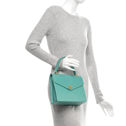 Chanel Caviar Stitched Small Kelly Flap Bag Turquoise 2 of 7