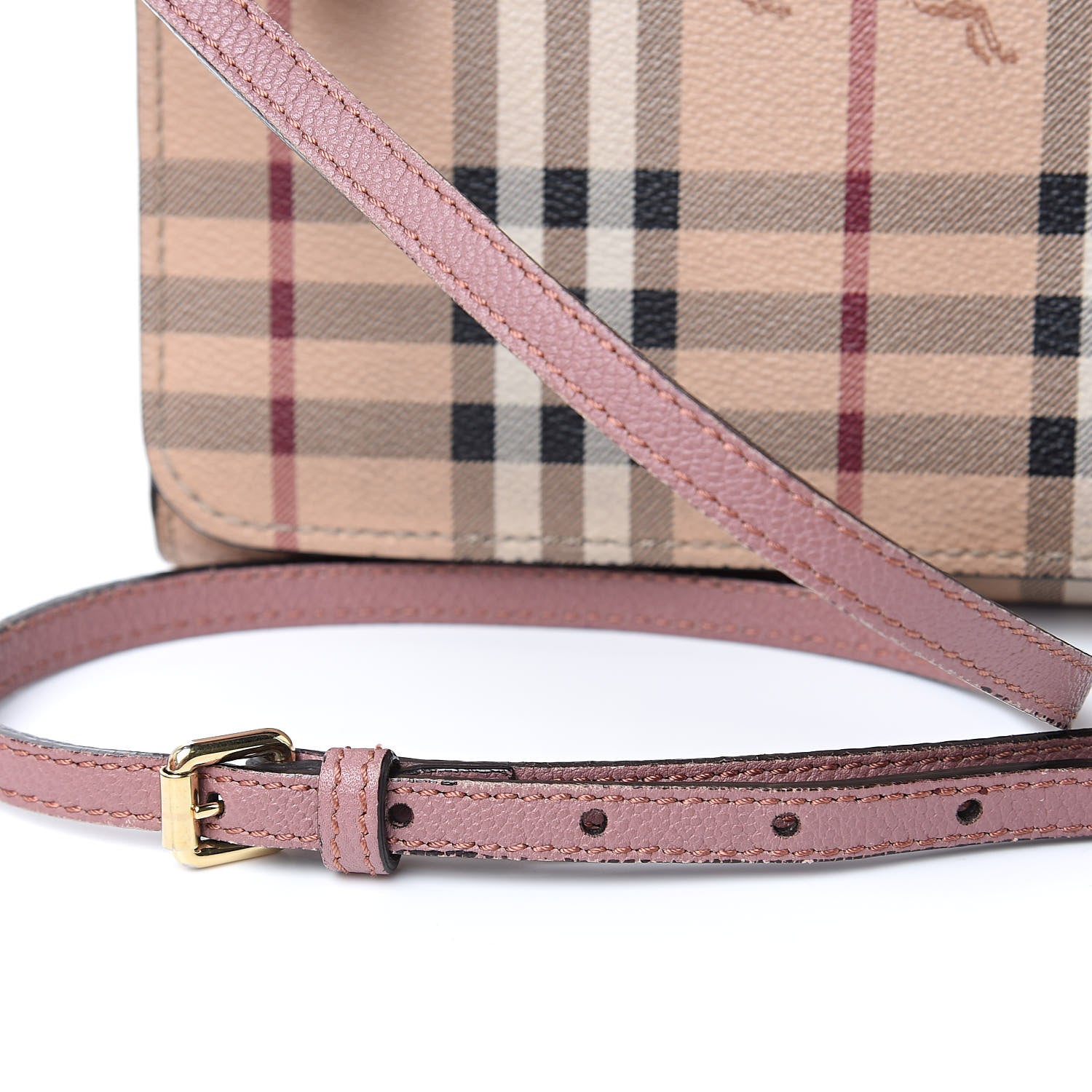 Burberry Derby Calfskin Haymarket Check Small Loxley Crossbody Cinnamon Red Multicolor 11 of 15