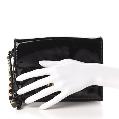 Valentino Garavani Patent Rockstud Bow Wristlet Black 2 of 10