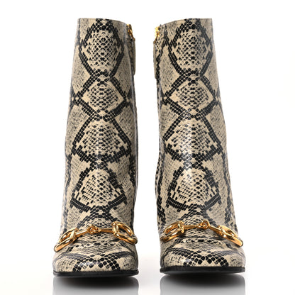 Gucci Calfskin Snakeskin Embossed Charlotte Horsebit 55mm Ankle Boots 37 Multicolor 2 of 15