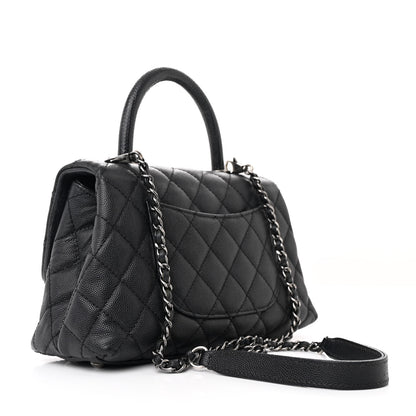 Chanel Caviar Lizard Embossed Quilted Mini Coco Handle Flap Black 3 of 11
