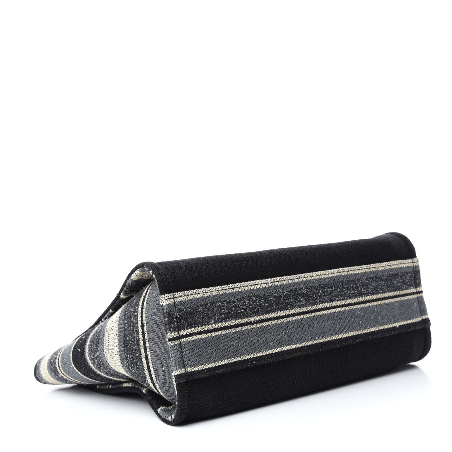 Striped Canvas Small Deauville Tote Grey Black