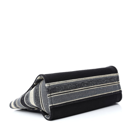 Chanel Striped Canvas Small Deauville Tote Grey Black 4 of 10