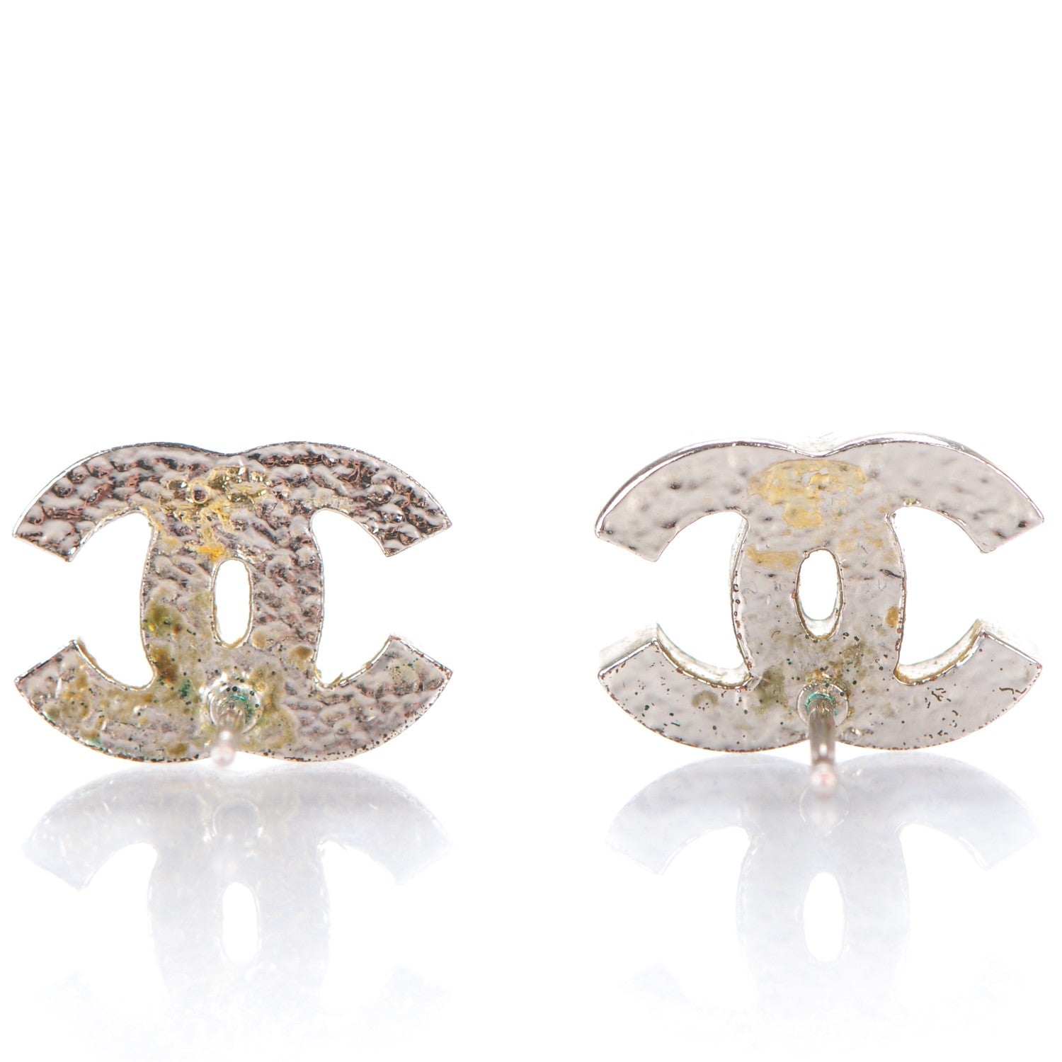 Chanel Crystal Timeless CC Earrings Silver 3 of 3