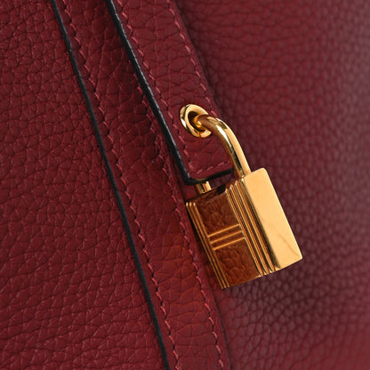 Hermes Taurillon Clemence Picotin Lock 22 MM Rouge H 11 of 12