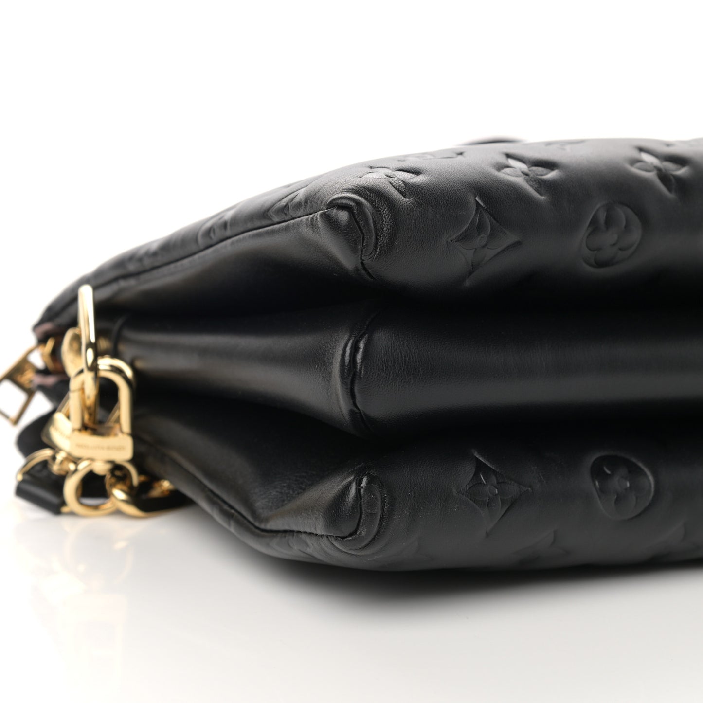 Lambskin Embossed Monogram Coussin PM Black