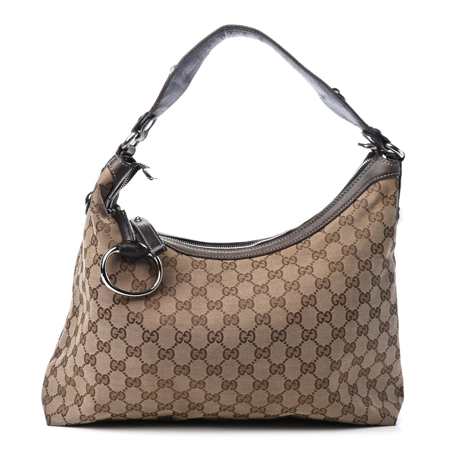 Gucci Monogram Medium Icon Bit Hobo Dark Brown 1 of 5