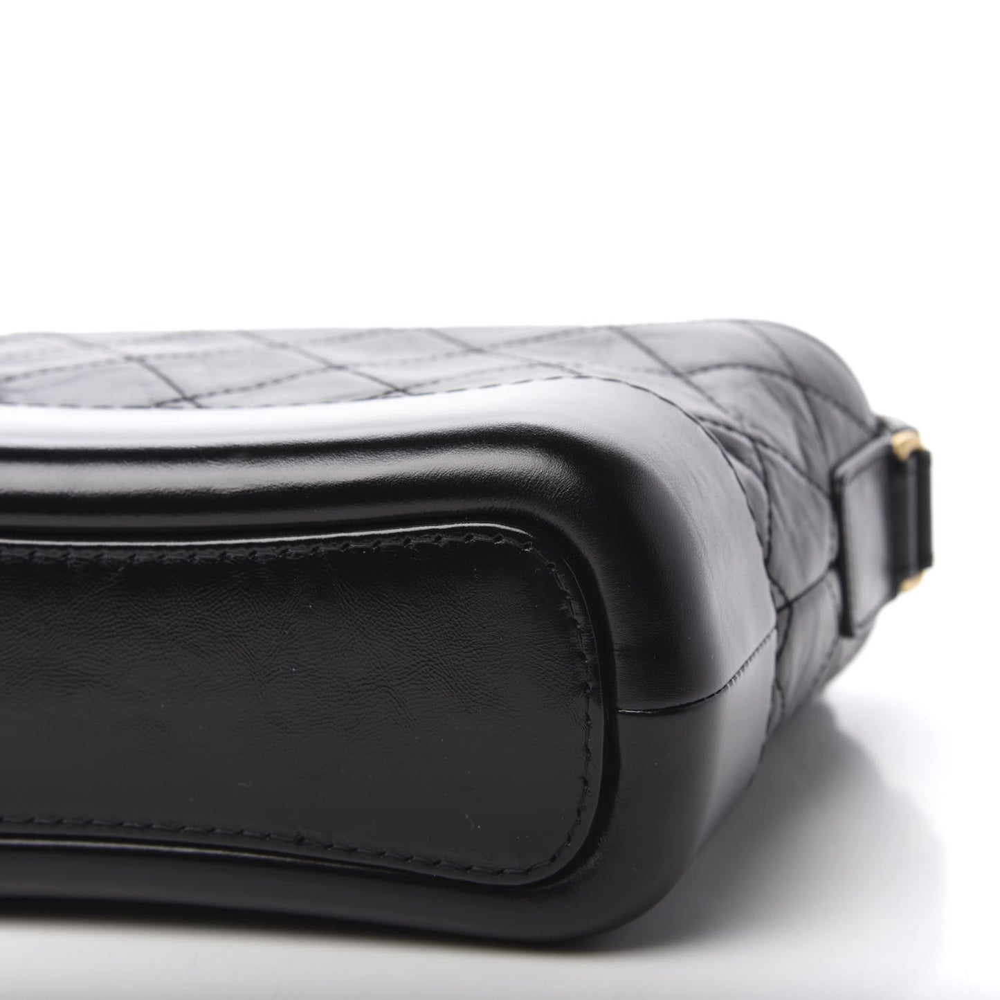 Aged Calfskin Quilted Small Gabrielle Hobo Black