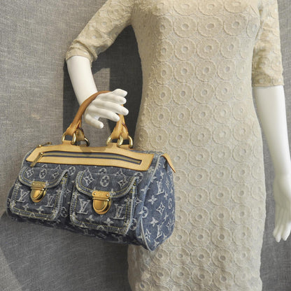 Louis Vuitton Denim Neo Speedy Blue 3 of 9