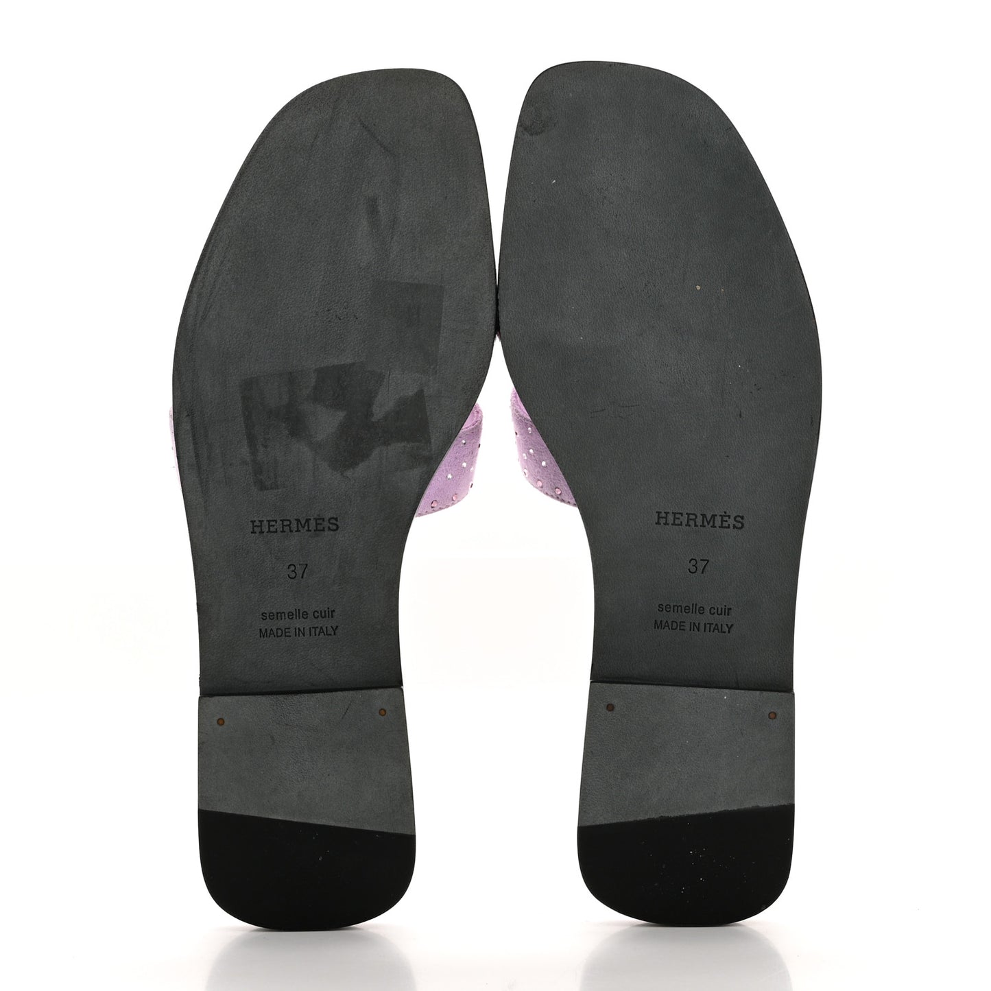 Suede Goatskin Crystal Oran Sandals 37 Violet Amethyste