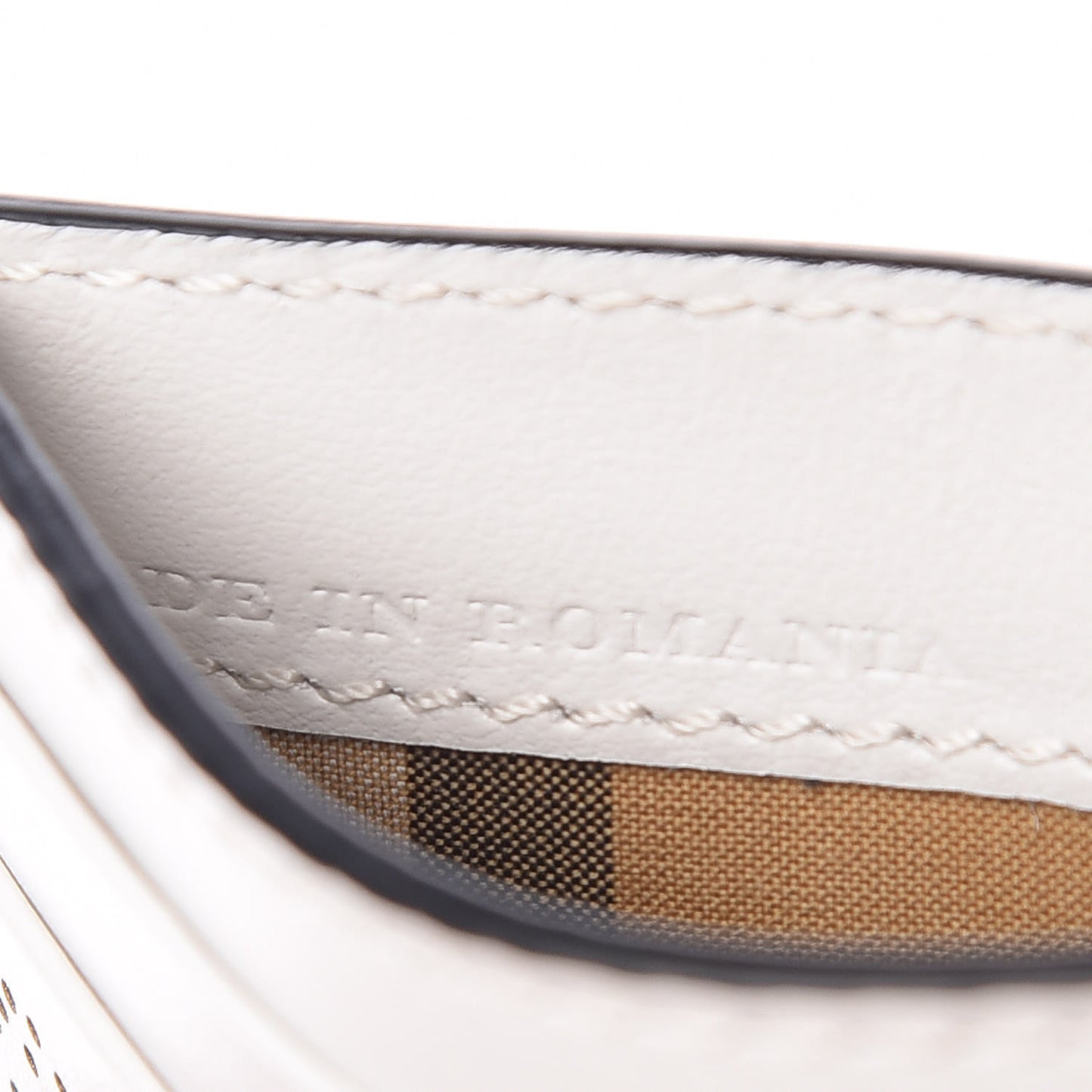 Calfskin Perforated Sandon Card Card Case White