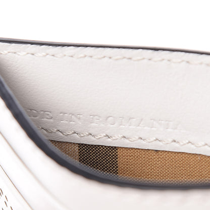 Burberry Calfskin Perforated Sandon Card Card Case White 7 of 10