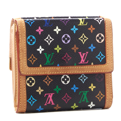 Louis Vuitton Monogram Multicolor Porte-Monnaie Billets Wallet Black 2 of 8
