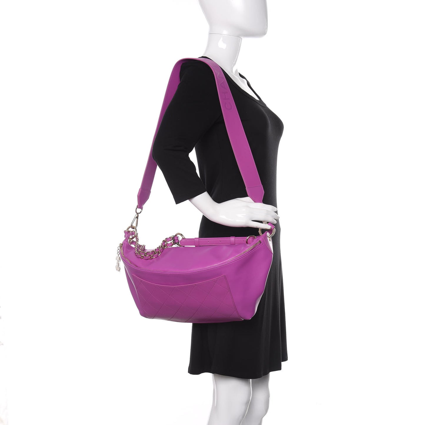 X PHARRELL WILLIAMS Lambskin Oversized Waist Belt Bag Fuchsia