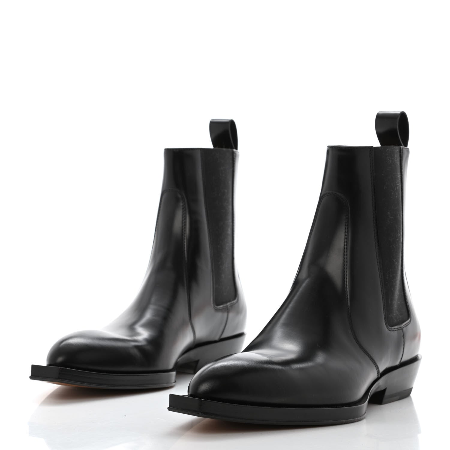 Bottega Veneta Osaka Shine Calfskin Mens Chisel Boots 42.5 Black 3 of 7