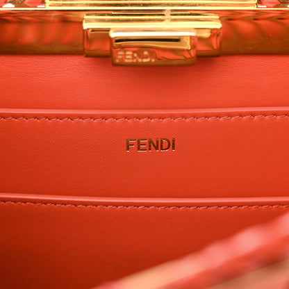 Fendi Vitello King Ceylon Shiny Nappa Woven Medium Peekaboo I SEE U Satchel Tulipano 8 of 11
