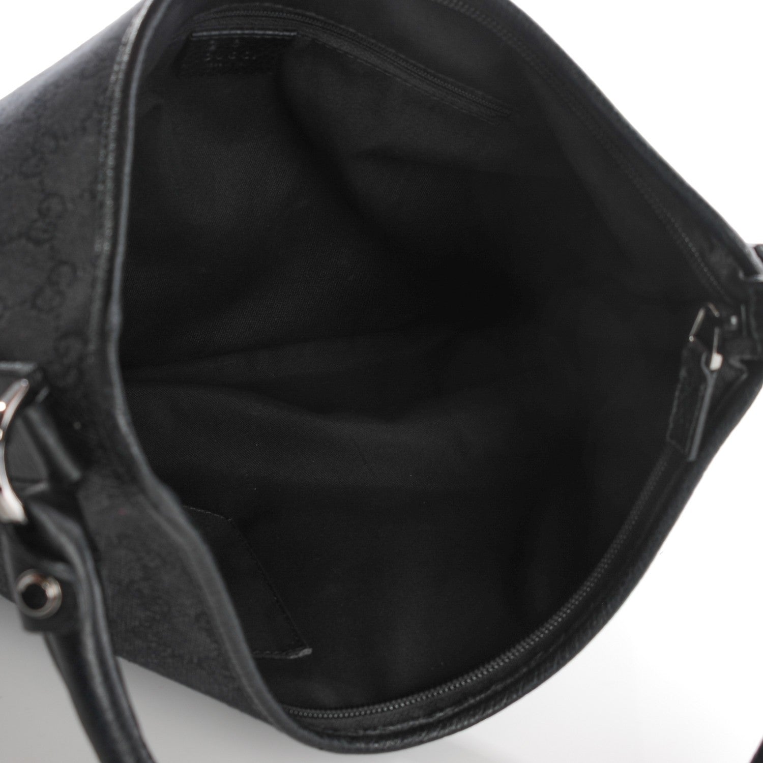 Gucci Denim Monogram Abbey D Ring Hobo Black 7 of 7