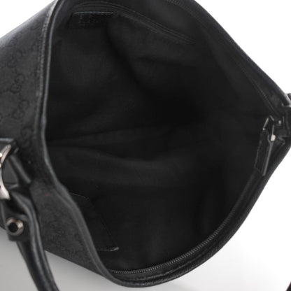 Gucci Denim Monogram Abbey D Ring Hobo Black 7 of 7