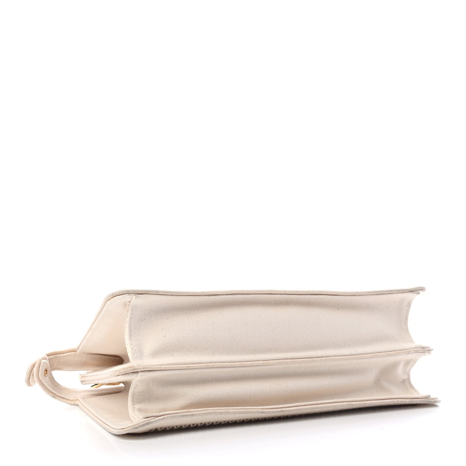 Fendi Canvas Vitello Floral Ajour Embroidered Medium Peekaboo I SEE U East West Satchel Natural Brown 3 of 4