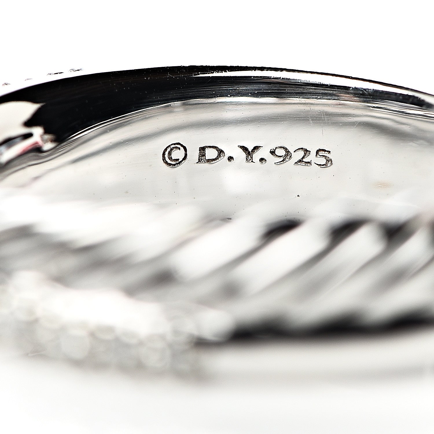 David Yurman Sterling Silver Diamond 5mm Crossover Ring 50 5.5 5 of 5