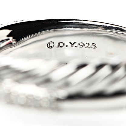 David Yurman Sterling Silver Diamond 5mm Crossover Ring 50 5.5 5 of 5
