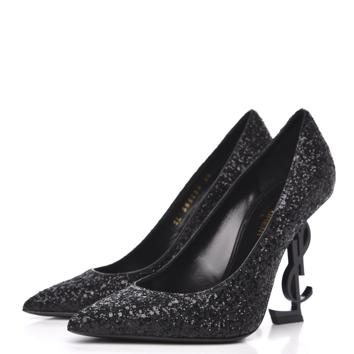 Saint Laurent Glitter Opyum 100 Pumps 36 Black 3 of 9