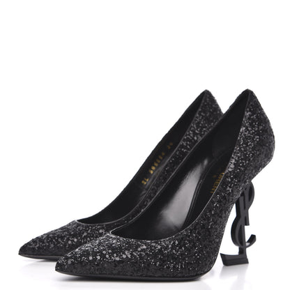 Saint Laurent Glitter Opyum 100 Pumps 36 Black 3 of 9